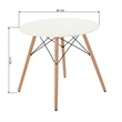 Homycasa Modern Round Dining Table with White Top and Wooden Legs