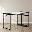 Homycasa Black and White Modern Industrial Computer Desk with Storage Shelves