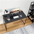 Homycasa Black Spacious Work Surface Modern Industrial Computer Desk