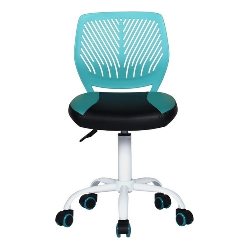 Homycasa Blue and Black Mesh Back Office Armless Task Chair