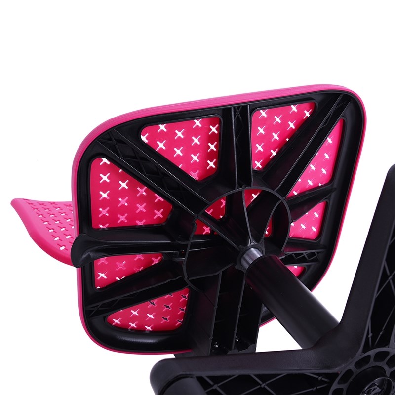 Homycasa Ergonomic Plastic Chair with Adjustable Height-Pink Backrest