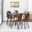 Homycasa Suede Upholstered Dining Chair in Brown (Set of 4)