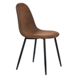 Homycasa Suede Upholstered Dining Chair in Brown (Set of 4)