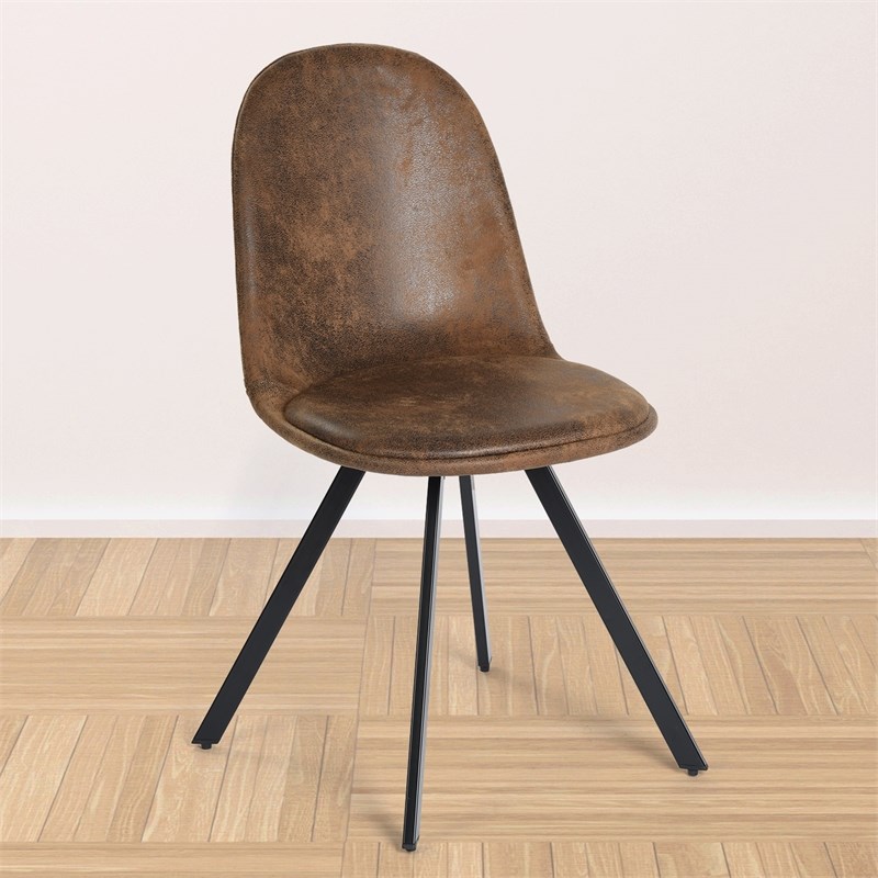 Homycasa Brown Suede Upholstered Kitchen Chairs-Comfortable Seat