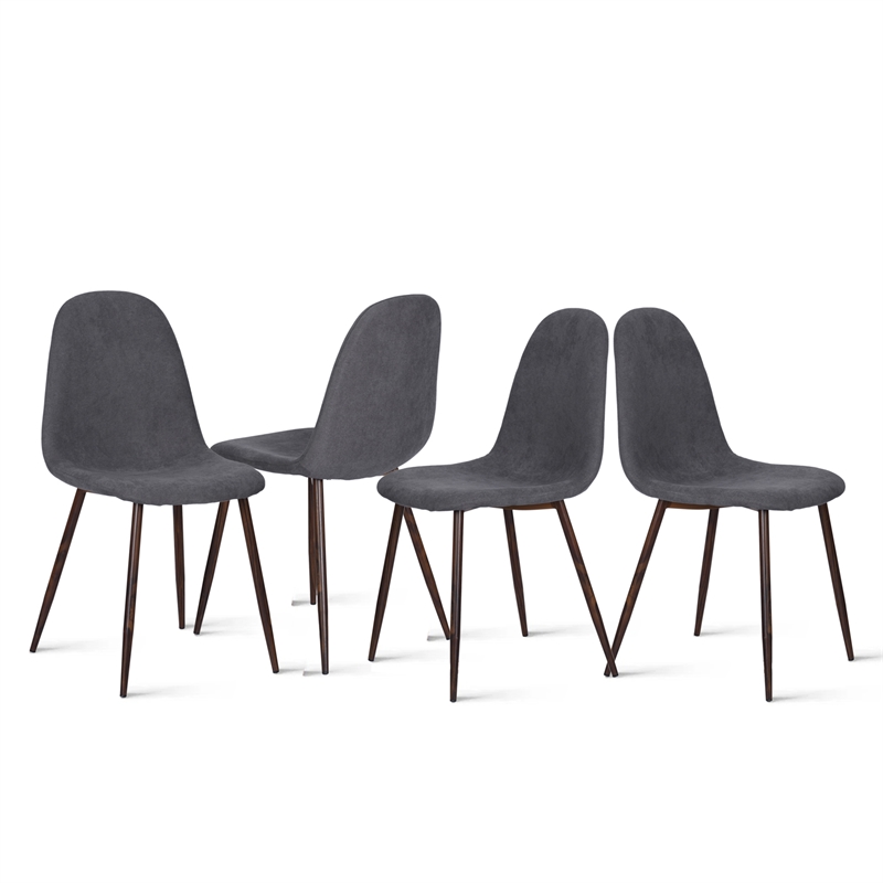 Homycasa Fabric Upholstered Dining Chair in Gray (Set of 4)