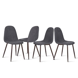 Homycasa Fabric Upholstered Dining Chair in Gray (Set of 4)