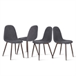 Homycasa Fabric Upholstered Dining Chair in Gray (Set of 4)