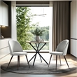 Homycasa Modern Fabric Upholstered Dining Chair with Walnut Legs (Set of 2)