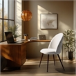 Homycasa Modern Fabric Upholstered Dining Chair with Walnut Legs (Set of 2)