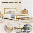 Homy Casa Elegant Queen Upholstered Bed Frame with Gold Metal Tufted Headboard
