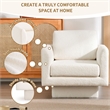 Homycasa Modern Swivel Accent Chair 30inch W Teddy Sherpa Round Armchair Cream