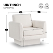 Homycasa Modern Swivel Accent Chair 30inch W Teddy Sherpa Round Armchair Cream