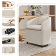 Homycasa Chenille Fabric Dining Armchair Back Cushion Universal Wheels Beige