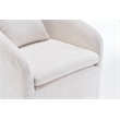 Homycasa Chenille Fabric Dining Armchair Back Cushion Universal Wheels Beige