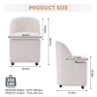 Homycasa Chenille Fabric Dining Chairs With Universal Wheels Beige Chenille