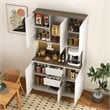Homycasa Modern Kitchen Pantry Cabinet with LED Lighting