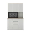 Homycasa Modern Kitchen Pantry Cabinet with LED Lighting