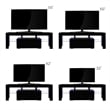 Homycasa Black TV Stand with LED RGB Lights Flat Screen TV Cabinet  Black