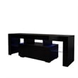 Homycasa Black TV Stand with LED RGB Lights Flat Screen TV Cabinet  Black