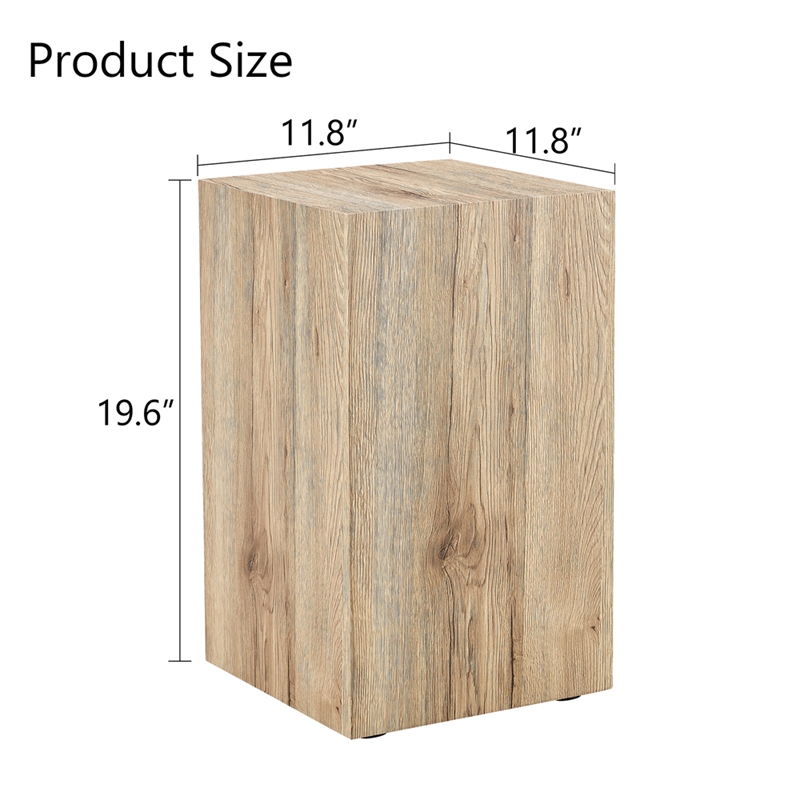 Homycasa Rustic Solid Wood Coffee Table with Cube Design-Natural