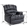 Homycasa Manual Recliner Chair in Fabric for Living Room-Dark Gray