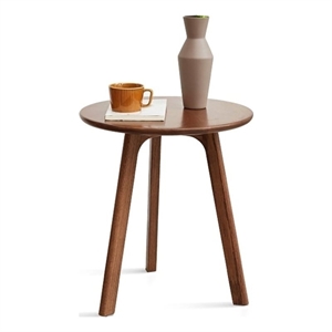 Homycasa Mid-Century Round Wooden Side Walnut Table with Tapered Legs