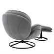 Homycasa Modern Swivel Lounge Chair with Ottoman&Velvet Upholstery-Gray