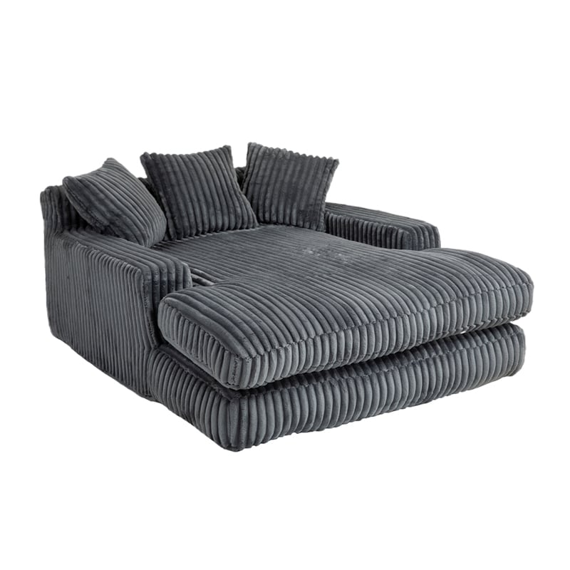 Homycasa Convertible lazy Sofa Bed with Adjustable Backrest Dark Gray
