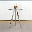 Homycasa Modern Glass Top Side Table with Metal Legs-Chrome