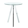 Homycasa Modern Glass Top Side Table with Metal Legs-Chrome