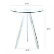 Homycasa Modern Glass Top Side Table with Metal Legs-Chrome
