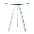 Homycasa Modern Glass Top Side Table with Metal Legs-Chrome