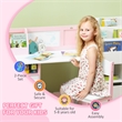 Homycasa Toddler Desk and Chair Set Kids Writing Desk Study-Pink