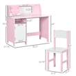 Homycasa Toddler Desk and Chair Set Kids Writing Desk Study-Pink