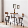 Homycasa Rustic Industrial Bar Stools with Adjustable Height-Rustic Brown