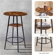 Homycasa Rustic Industrial Bar Stools with Adjustable Height-Rustic Brown