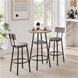Homycasa Adjustable Rustic Bar Stools with Wooden Backrest-Gray