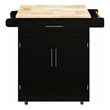 Homycasa Compact Rolling Kitchen Island with Drop-Leaf Countertop-Black