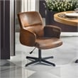 Homycasa Home Office Adjustable Swivel Task Chair in Brown Suede