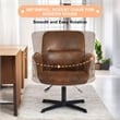 Homycasa Home Office Adjustable Swivel Task Chair in Brown Suede