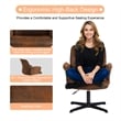 Homycasa Home Office Adjustable Swivel Task Chair in Brown Suede