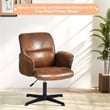 Homycasa Home Office Adjustable Swivel Task Chair in Brown Suede