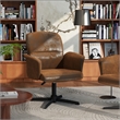 Homycasa Home Office Adjustable Swivel Task Chair in Brown Suede