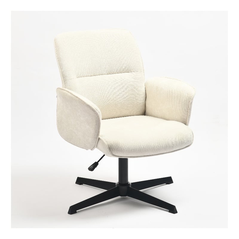 Homycasa Home Office Chair with Arms Adjustable Swivel Task Chair Beige Fabric