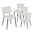 Homycasa Dining Chairs Set of 4 Upholstered Fabric Seat with Metal Legs Beige