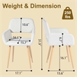 Homycasa Dining Chairs Set of 2 Upholstered Seat with Arms Metal Legs Beige