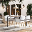 Homycasa Dining Chairs Set of 2 Upholstered Seat with Arms Metal Legs Beige