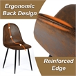 Homycasa Dining Chairs Set of 4 Upholstered Seat with Black Metal Legs Brown