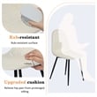 Homycasa Dining Chairs Set of 4 Upholstered Seat with Black Metal Legs Khaki