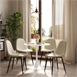 Homycasa Dining Chairs Set of 4 Upholstered Seat with Black Metal Legs Khaki